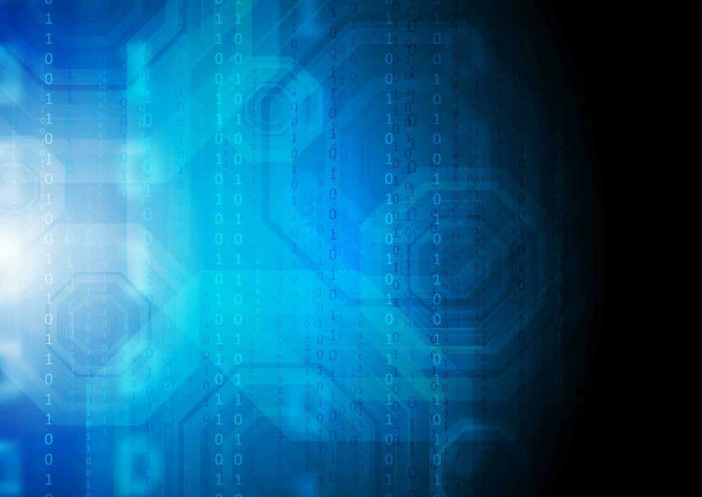 Dark blue technology background with binary code vector