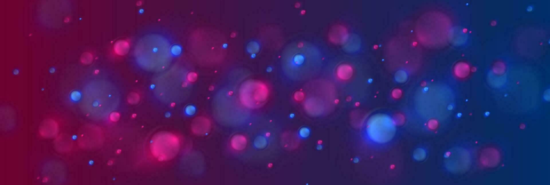 Blue purple bokeh particles abstract vector background