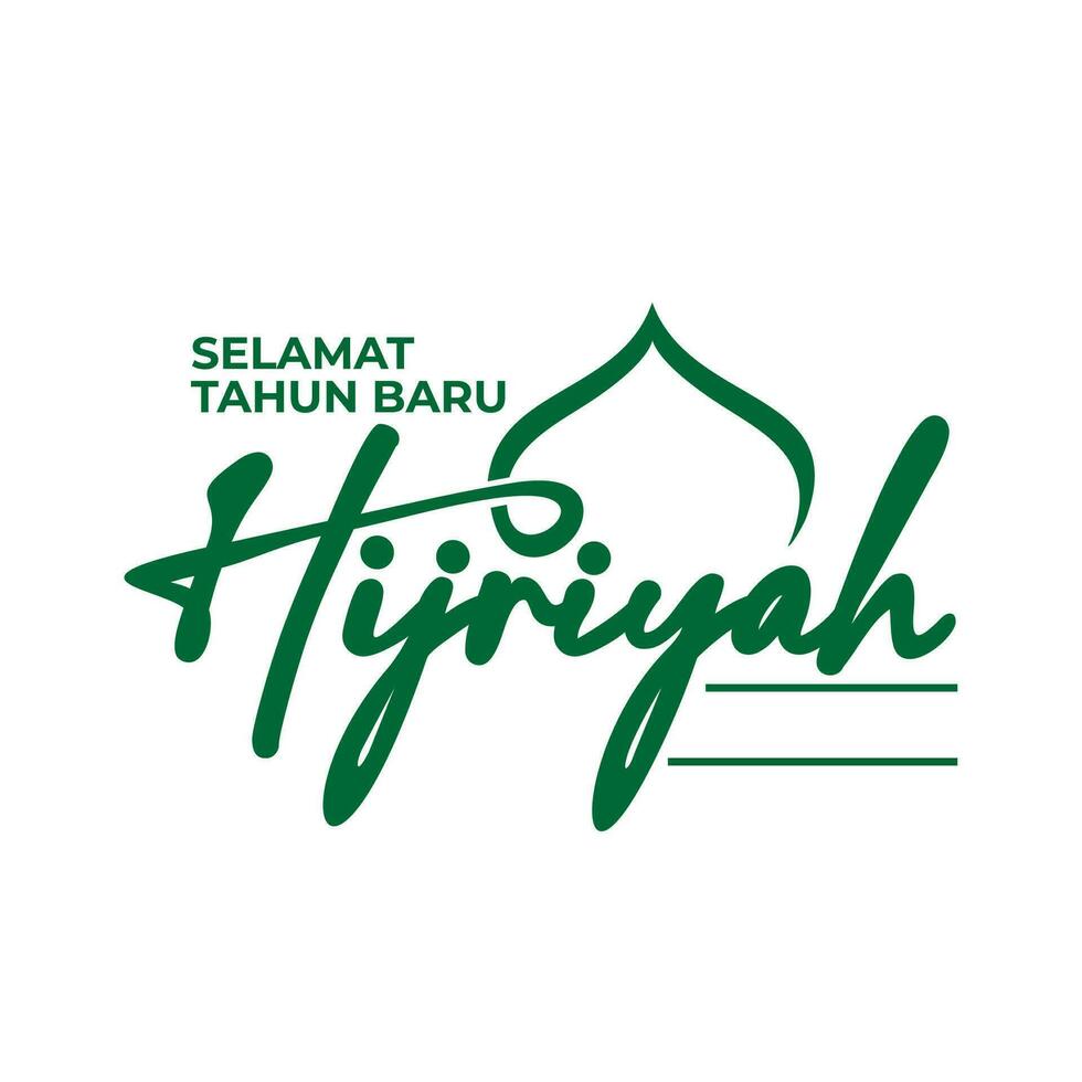 Happy islamic new year of hijri lettering design vector