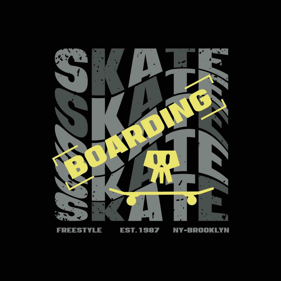 Skatebooard illustration typography. perfect for t shirt design vector