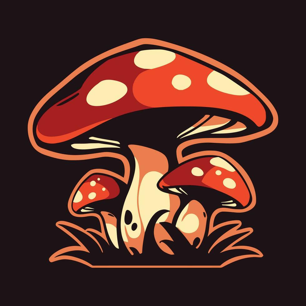 Mushroom vector illustration for sticker, logo, and shirt