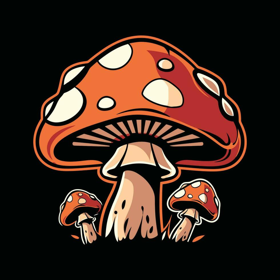 Mushroom vector illustration for sticker, logo, and shirt