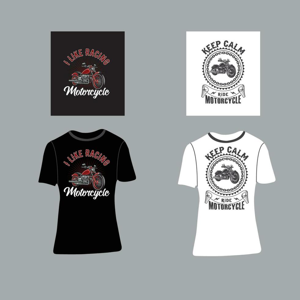 Motorcycle t-shirt vector