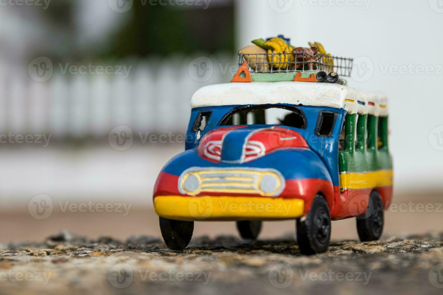 Colorful traditional rural bus from Colombia called chiva photo