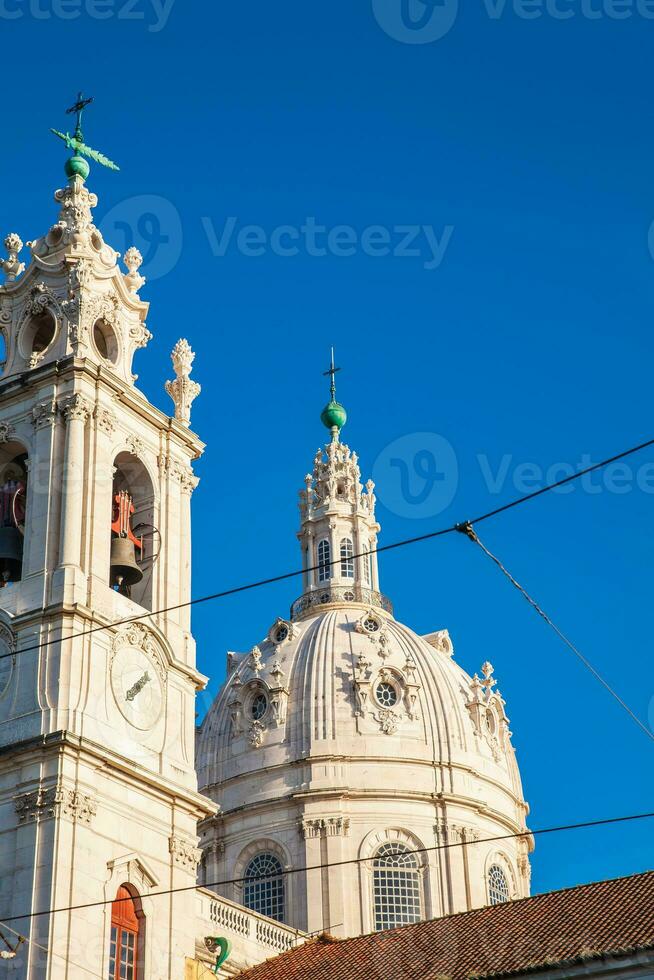 detalle de el estrela basílica o el real basílica y convento de el más sagrado corazón de Jesús en Lisboa foto