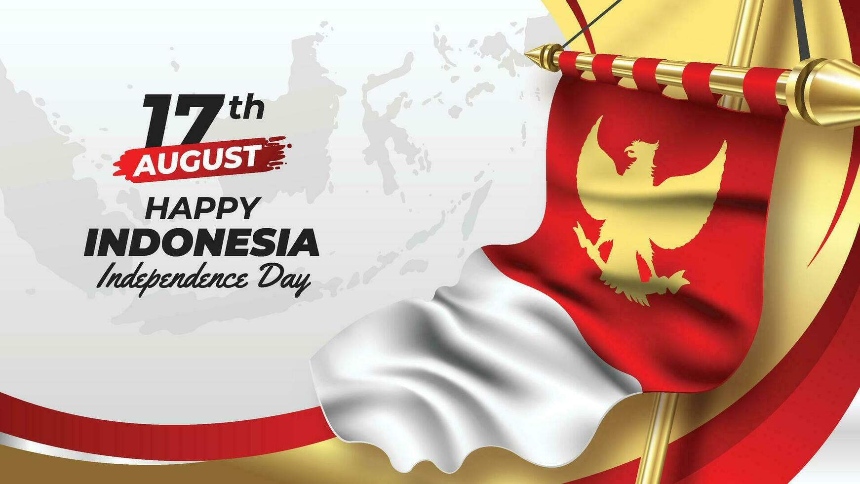 contento Indonesia independencia día con elegante antecedentes vector