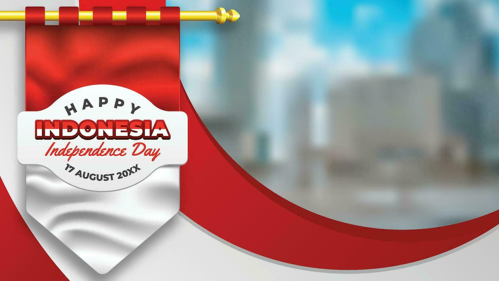 Happy Indonesia Independence Day with Image Space Banner vector