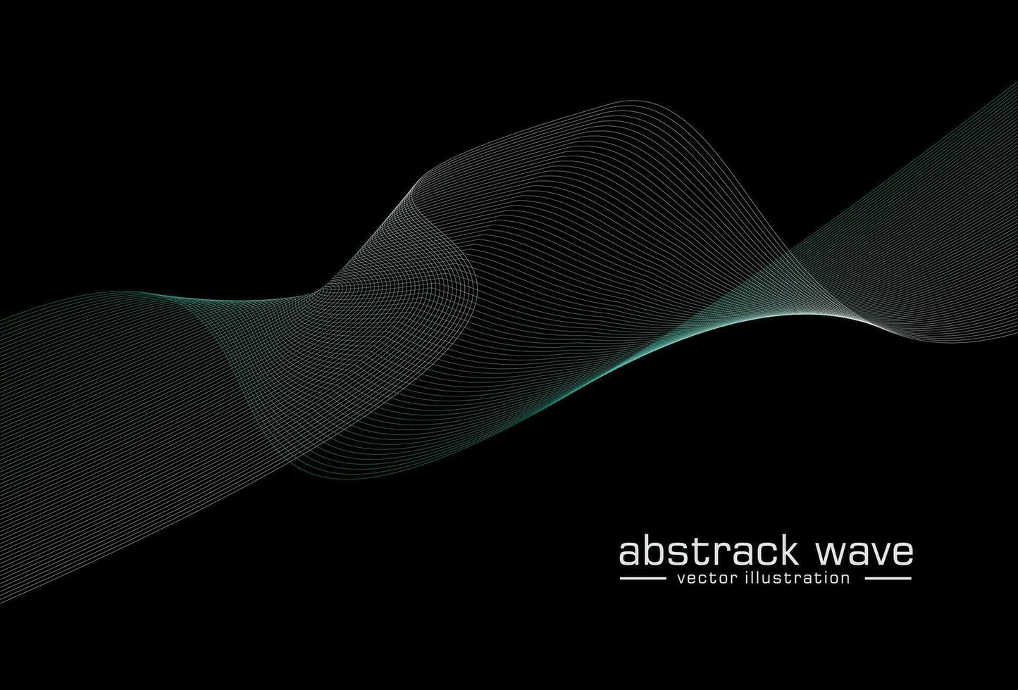 líneas de onda de colores abstractos sobre fondo negro para elementos en presentación de negocios de concepto, folleto, volante, ciencia, tecnología. ilustración vectorial vector