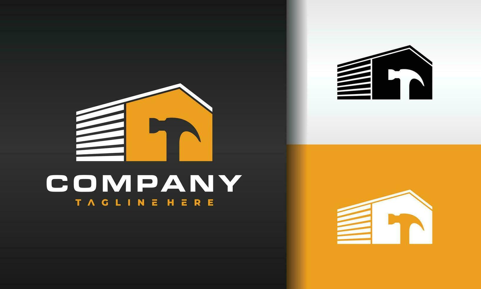 warehouse hammer logo vector