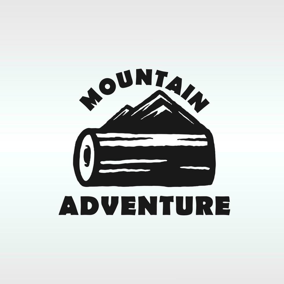 mountain wood logo vector