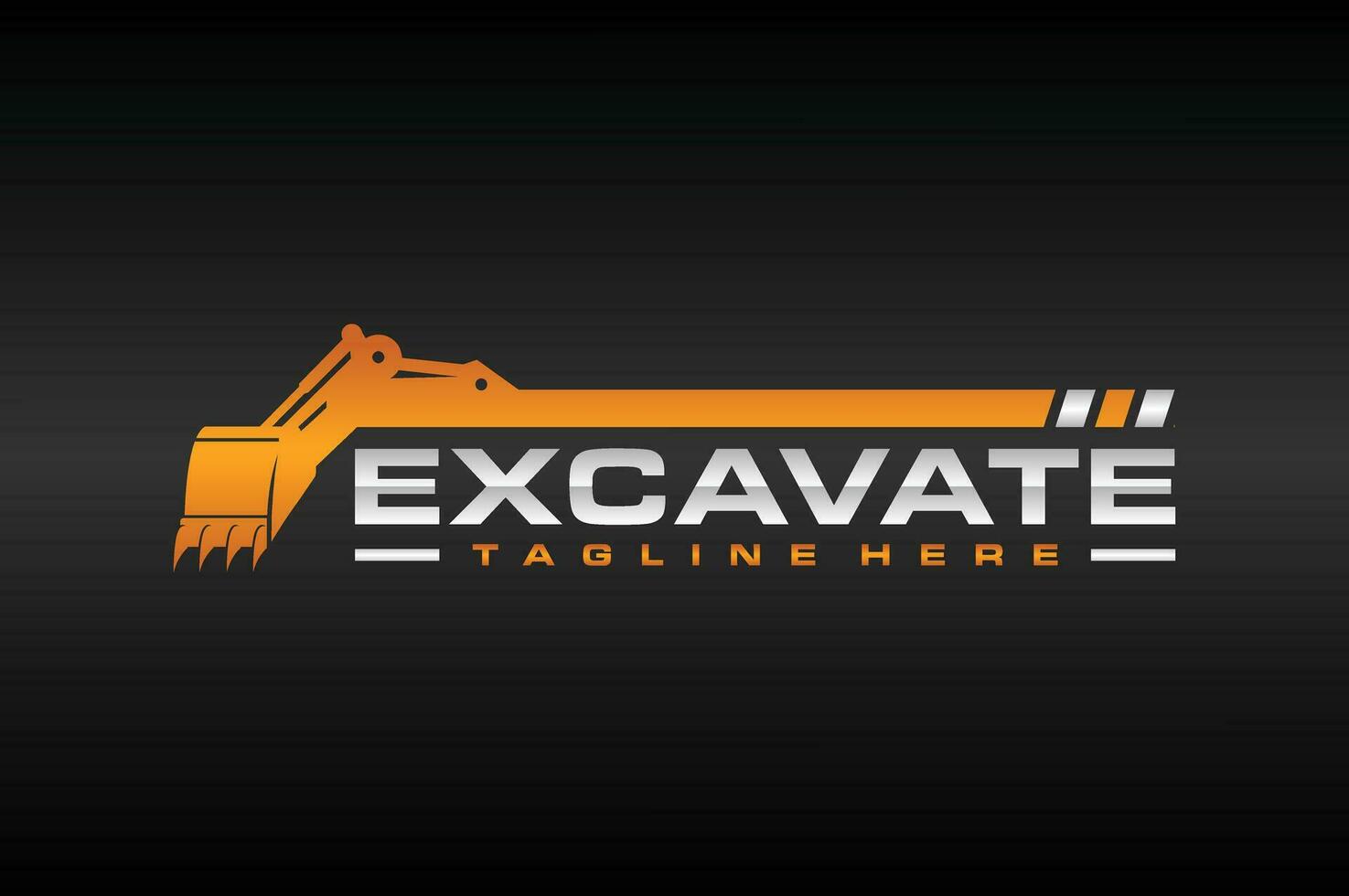 excavator typography logo vector