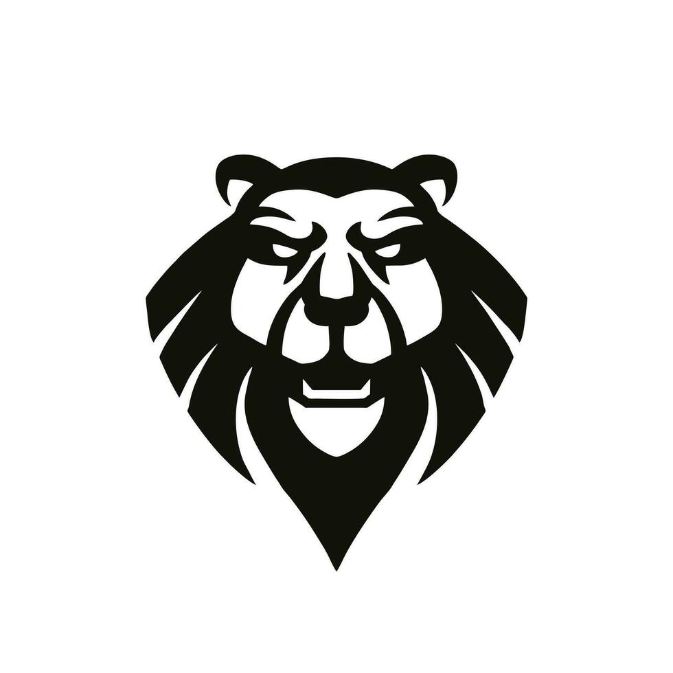 angry lion logo vector
