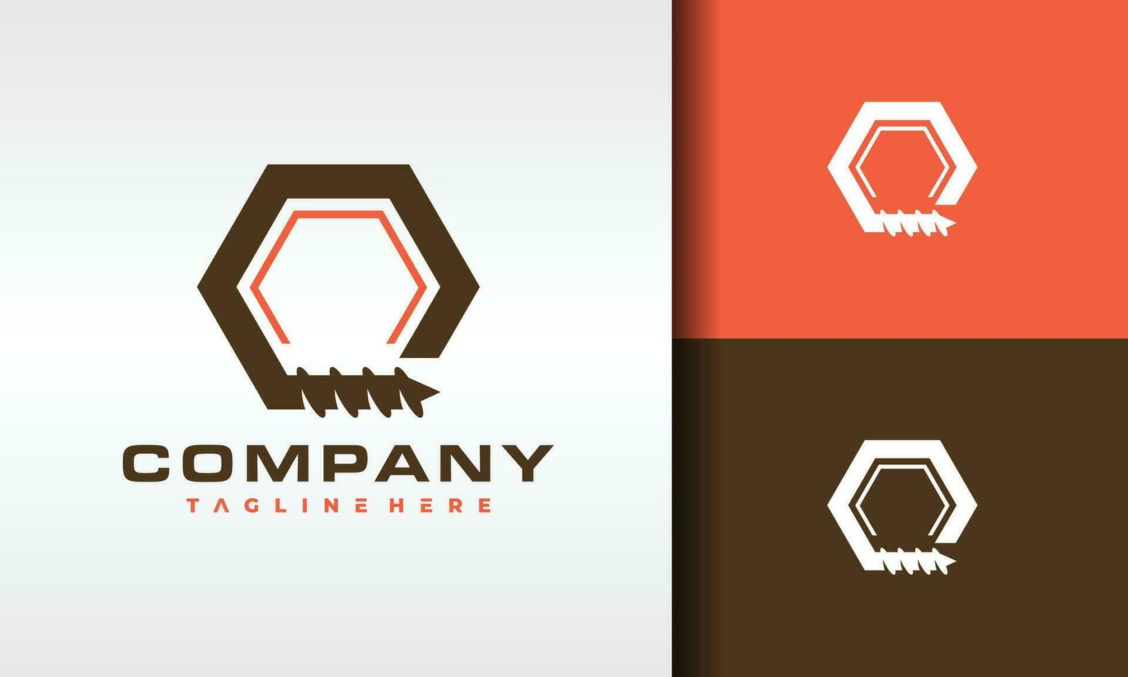 hexagon drill logo vector
