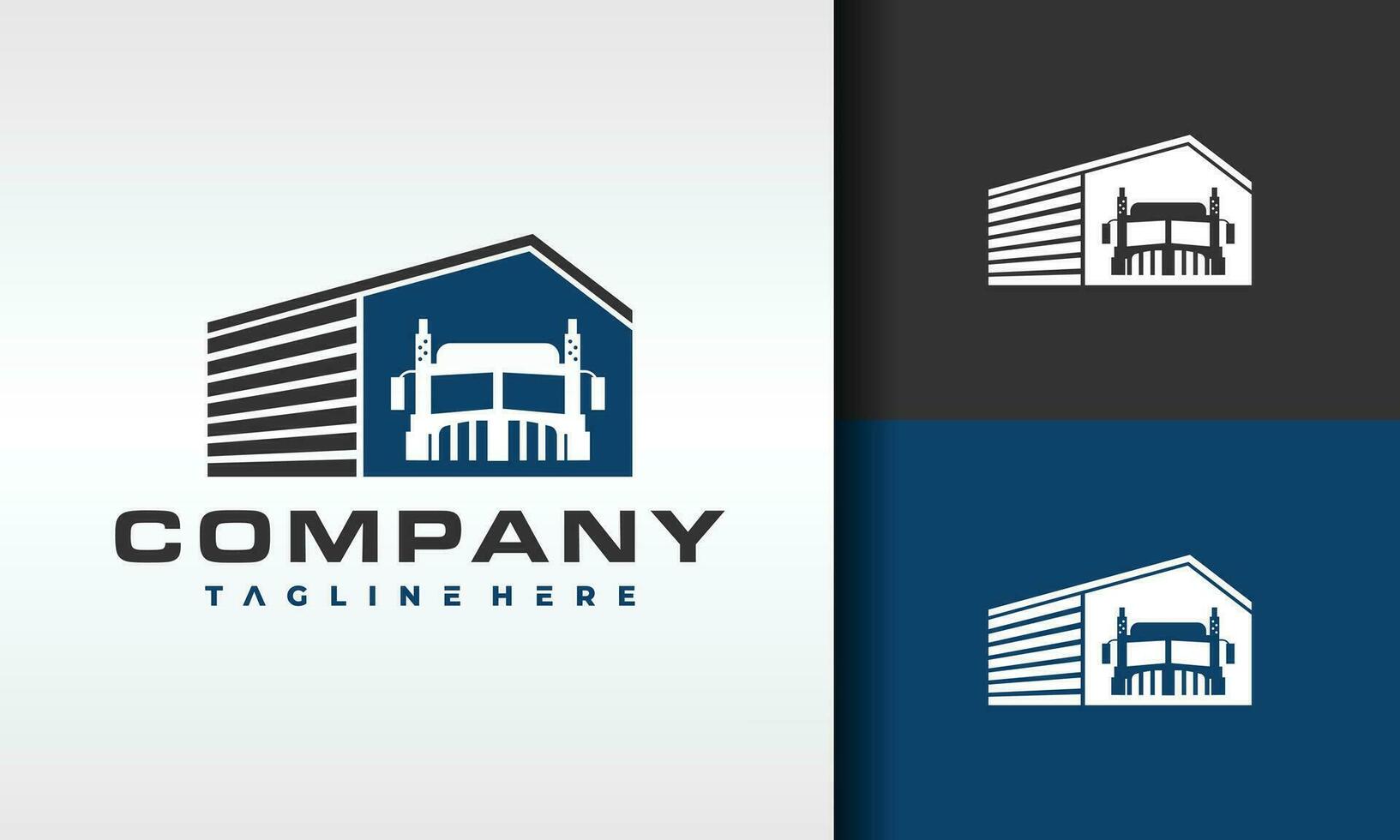 warehouse truck logo vector