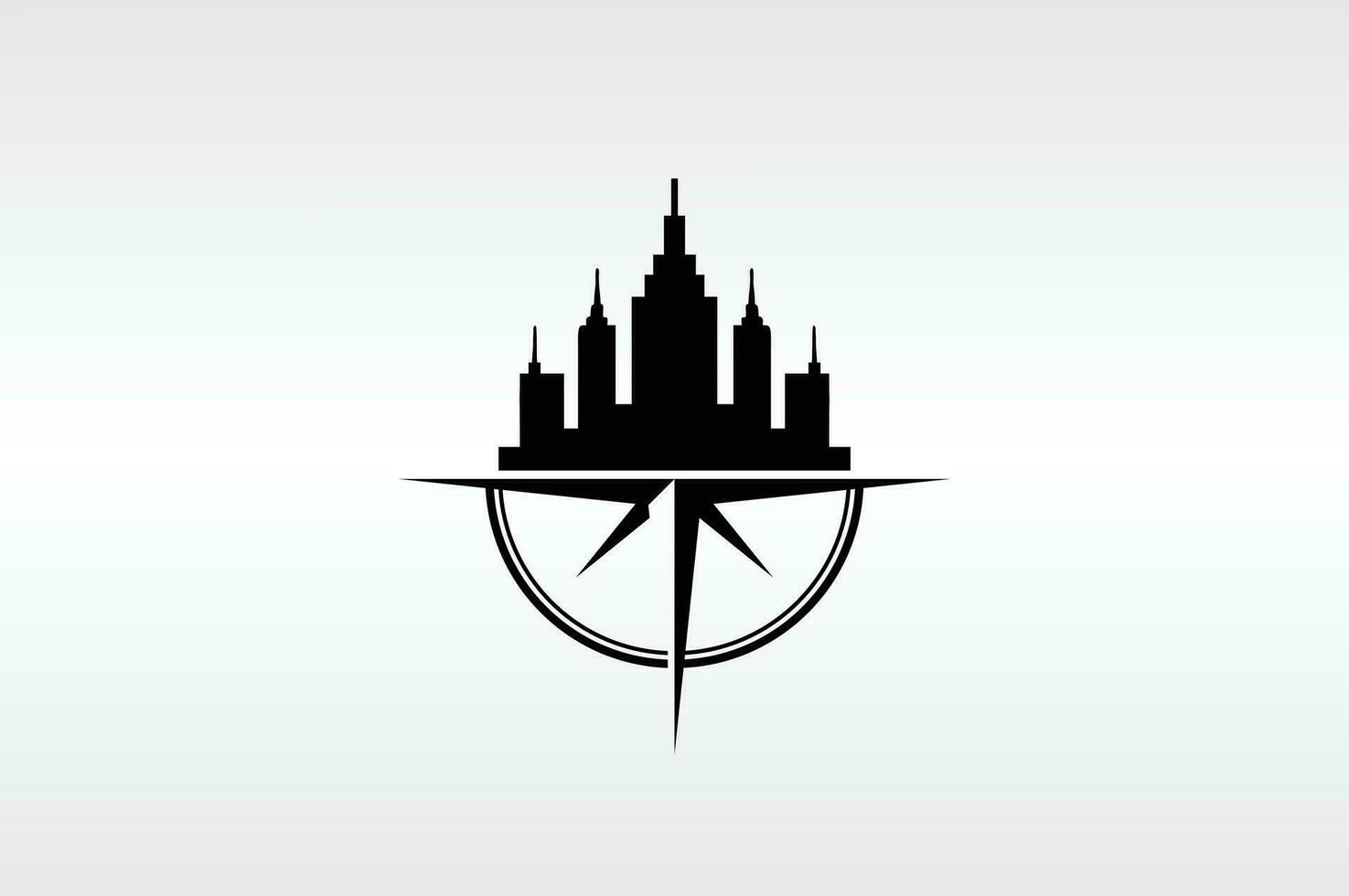 compass city building logo vector