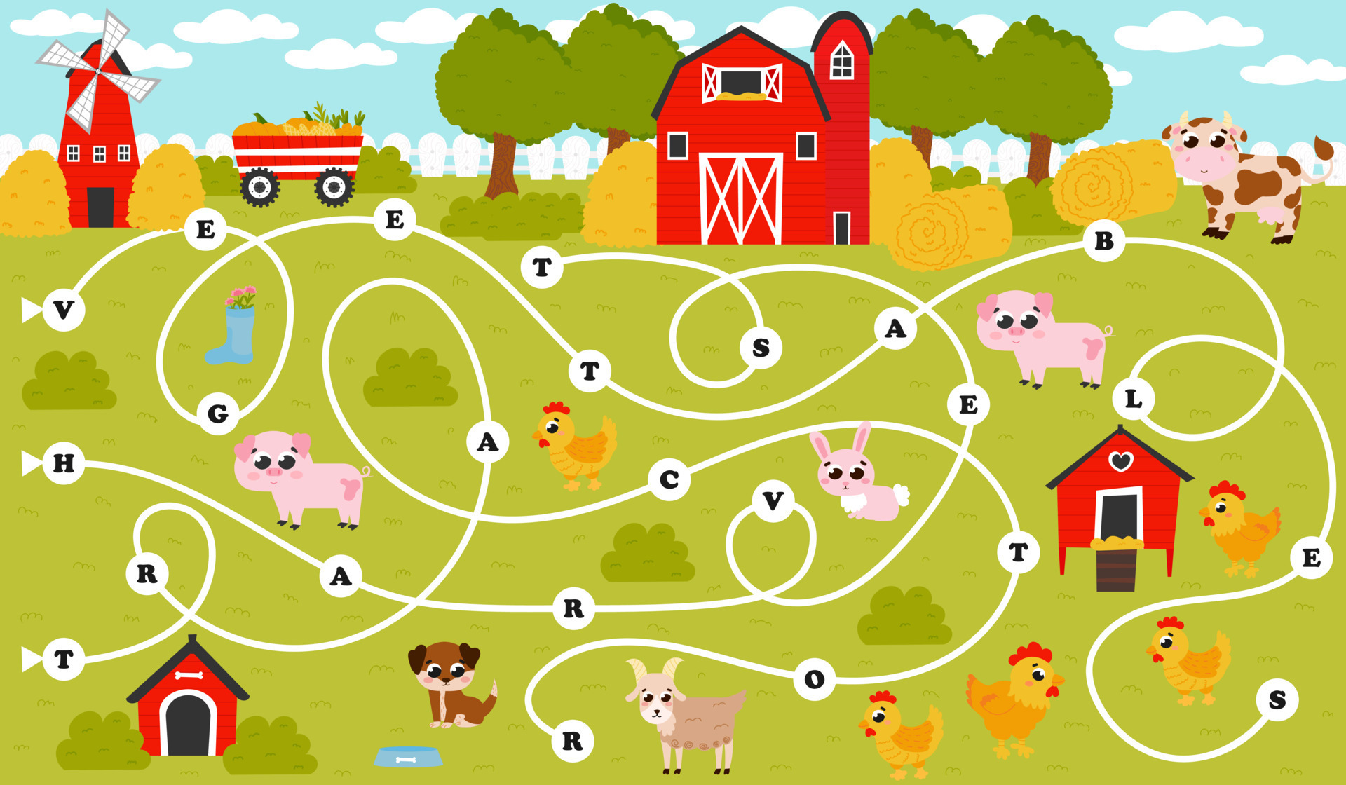 word-maze-game-for-kids-with-farming-themed-tangled-road-printable
