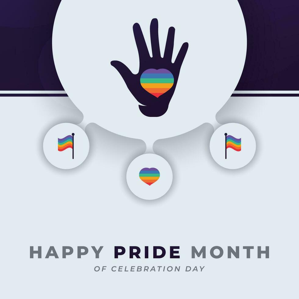contento orgullo mes lgbt celebracion vector diseño ilustración para fondo, póster, bandera, publicidad, saludo tarjeta