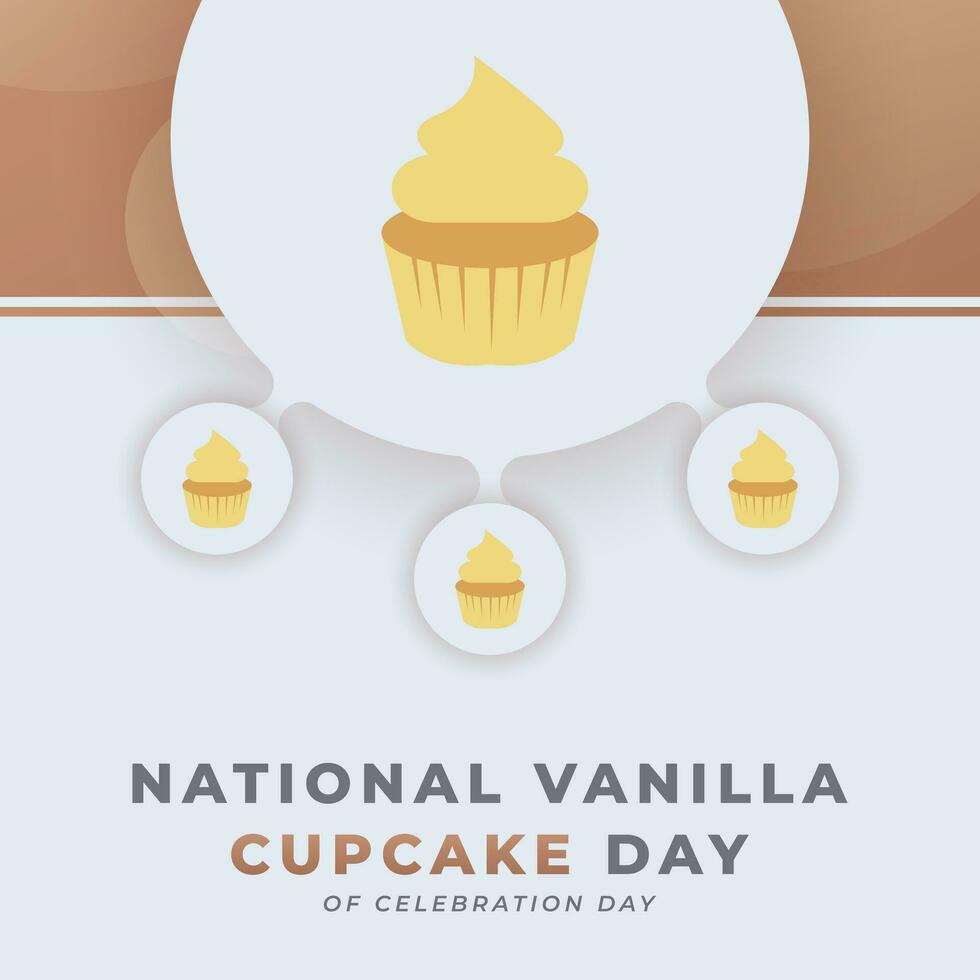 National Vanilla Cupcake Day Celebration Vector Design Illustration for Background, Poster, Banner, Advertising, Greeting Card