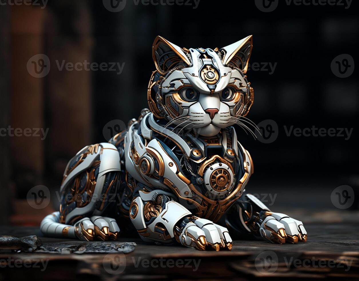 robot cat futuristic. photo