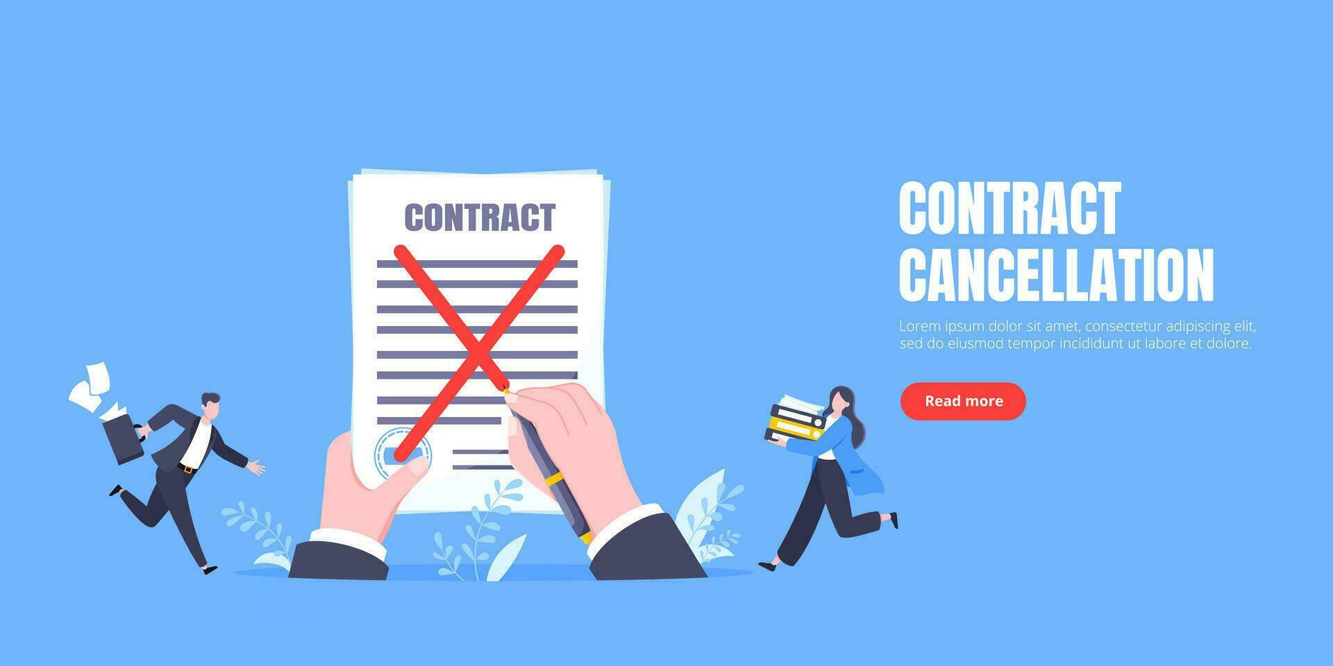 Contract cancellation business concept. vector