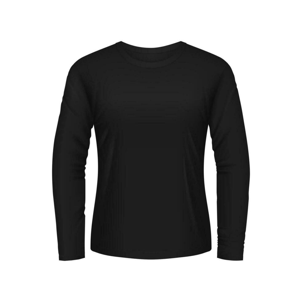 Black longsleeve shirt for men 3d vector mockup