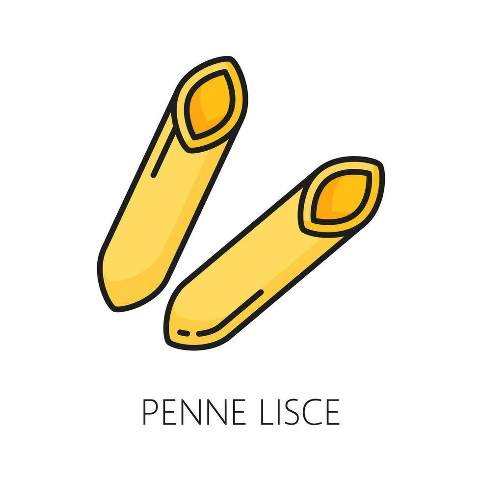 Raw italian penne lisce pasta food outline icon vector