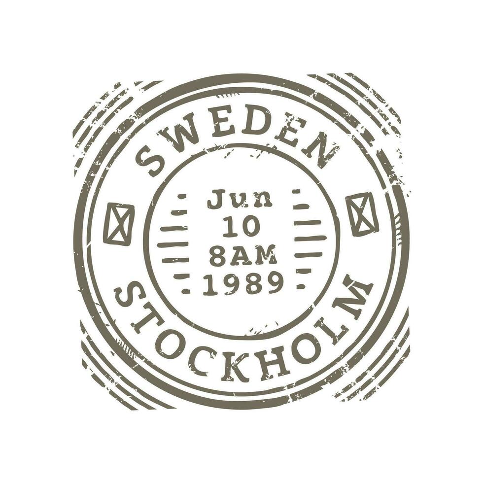 Suecia Estocolmo gastos de envío marca, correo enviar sello vector
