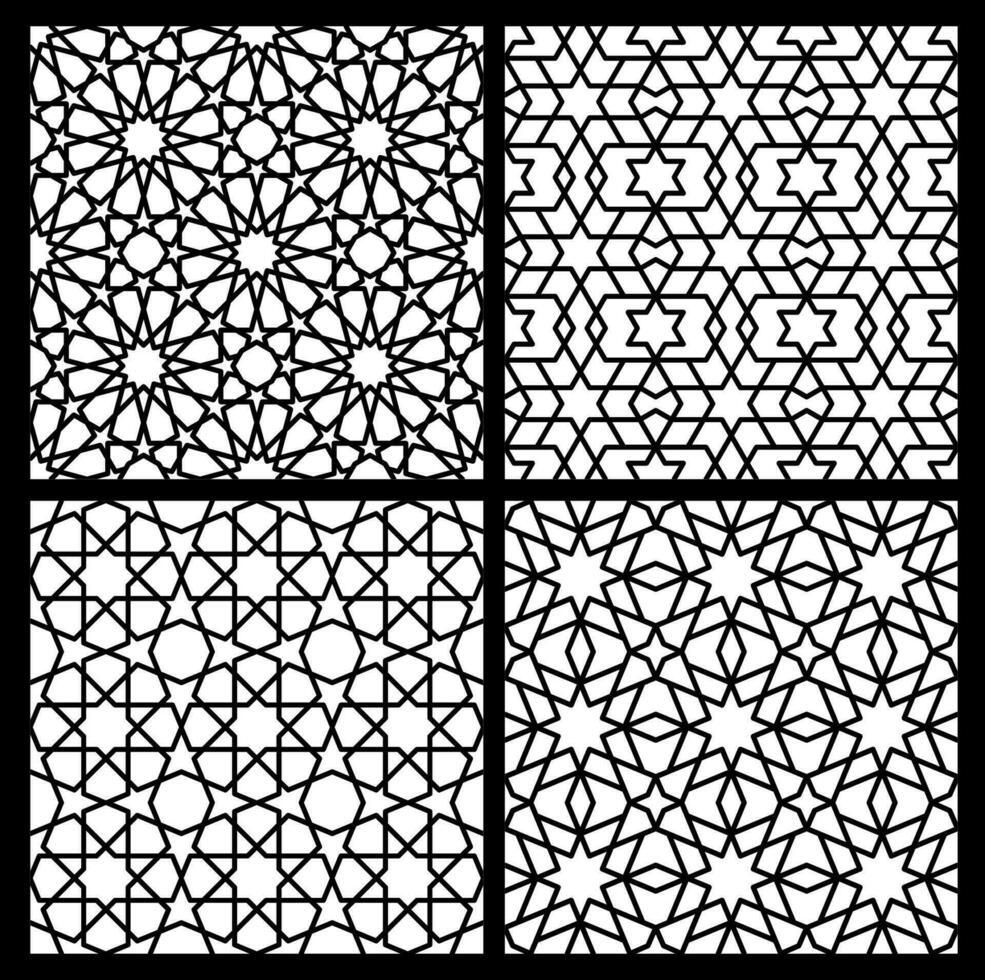 Mashrabiya arabesque arabic window islamic pattern vector