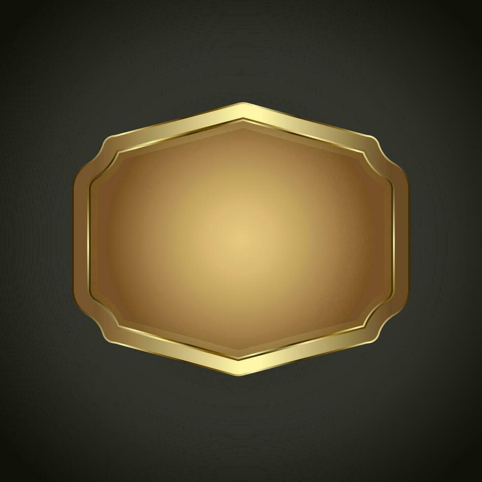Luxury Golden Retro vintage frame vector illustration for iron web button on dark gradient background used in multipurpose Infographic design vector, illustration template
