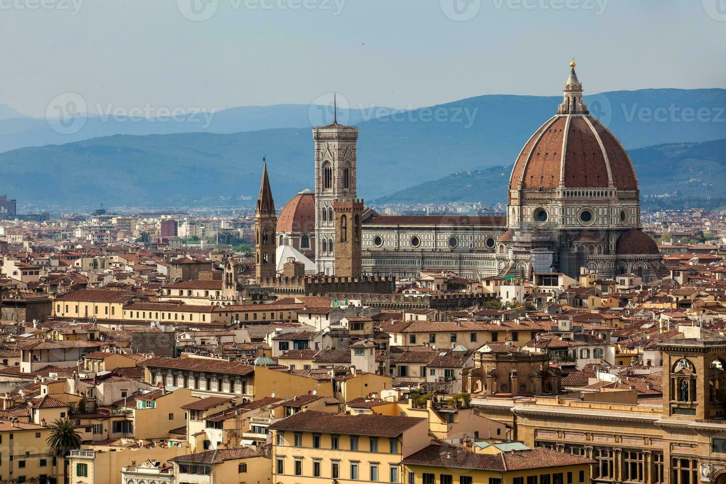 View of the beautiful city of Florence from Michelangelo Square photo