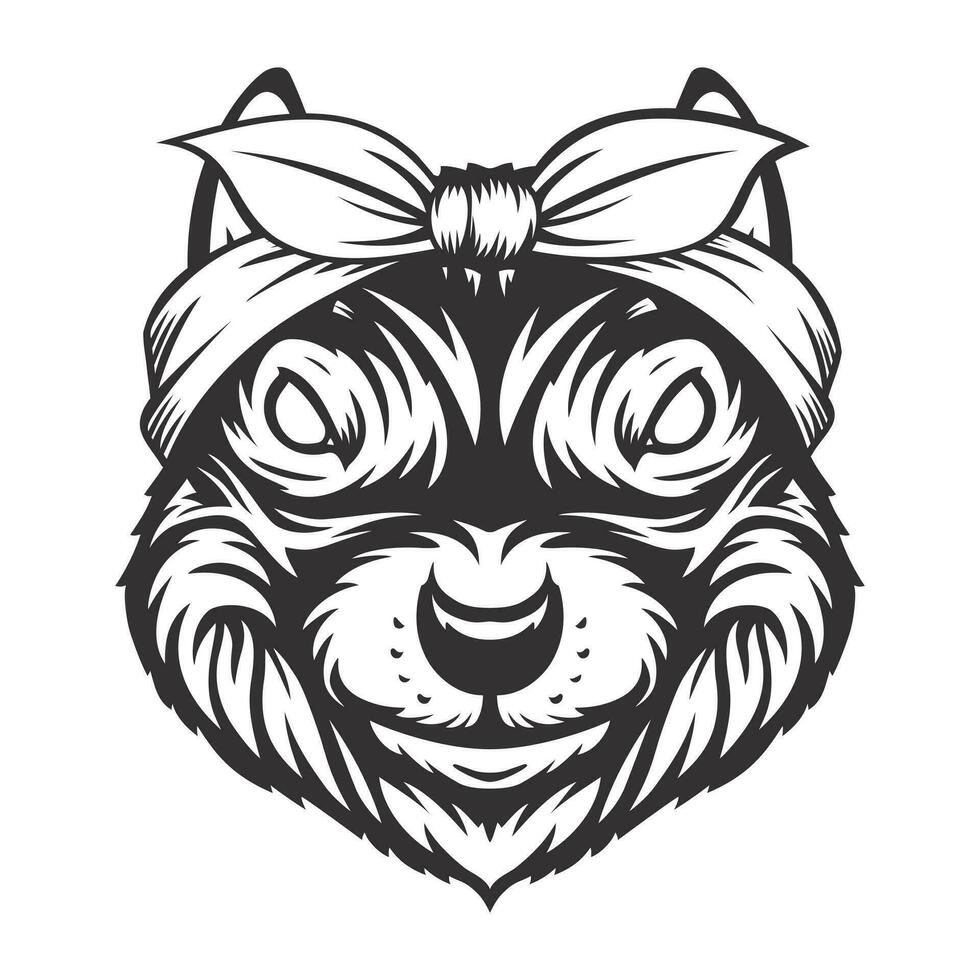 squirrel headband bandana line art. Farm Animal. squirrel logos or icons. vector illustration