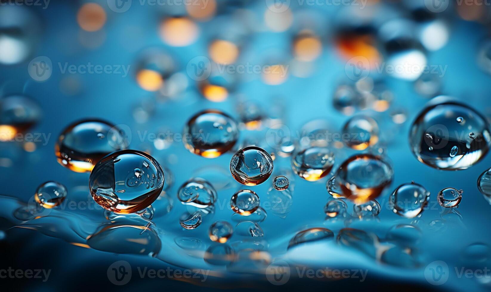 raindrop circles from an above perspective on a transparent water surface. photo