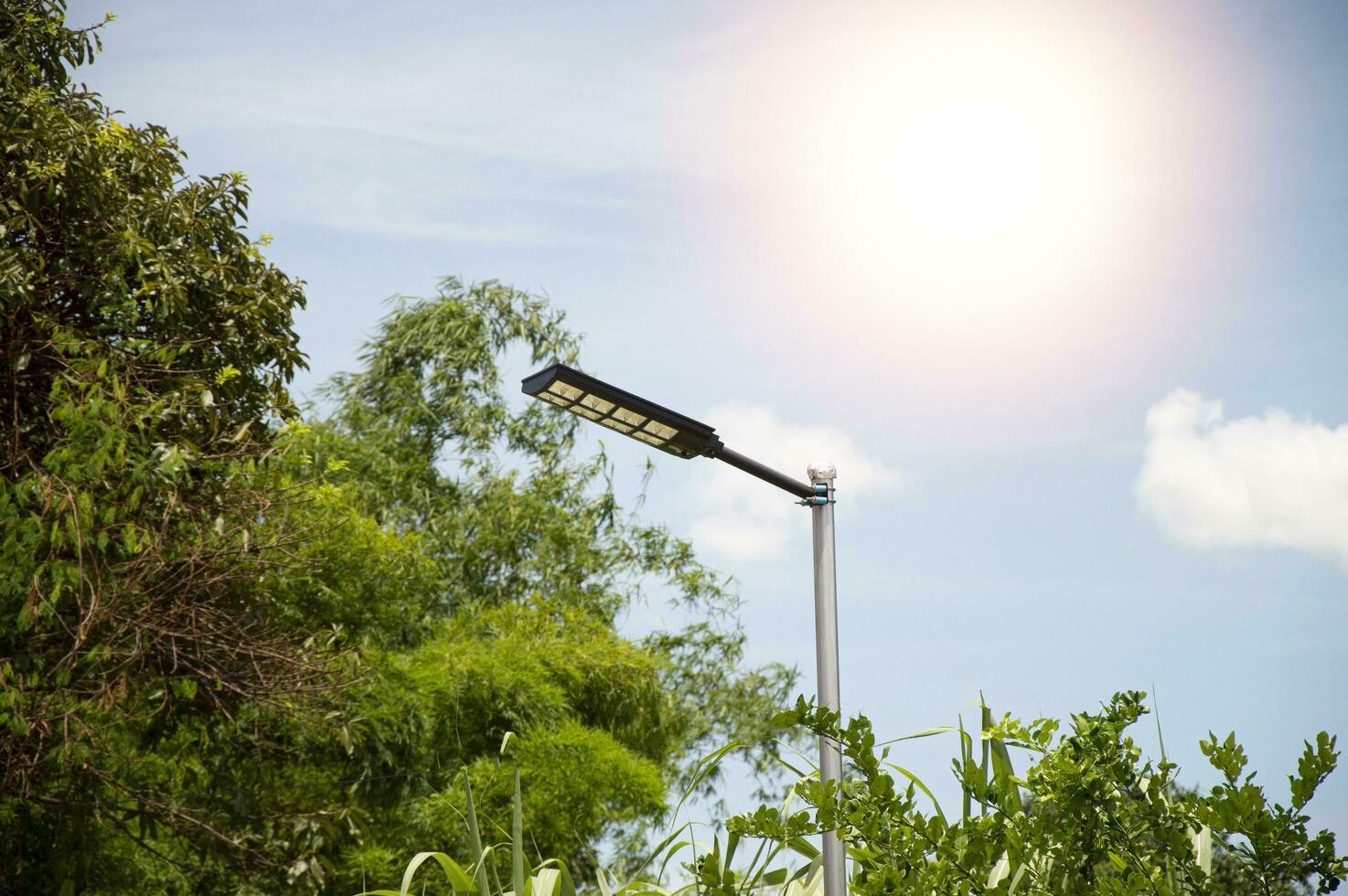 Solar lamps are becoming popular and widely used. photo