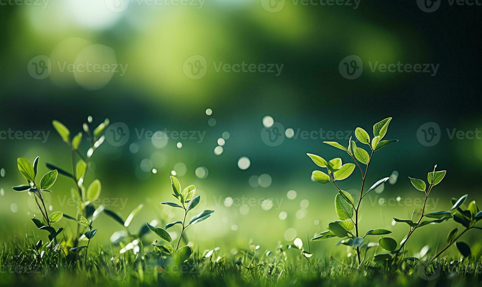 beautiful blurred green nature background. AI Generated photo
