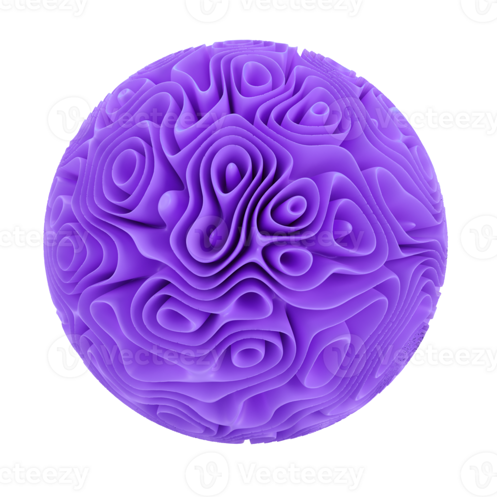 3d forma resumen líquido con esférico lila elemento forma. realista ilustración de fluido sustancia. de moda bandera o póster diseño. futurista antecedentes aislado transparente png