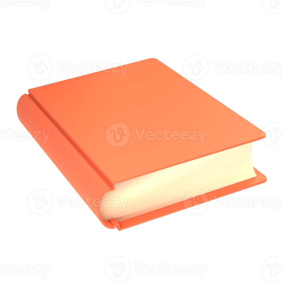 3d red cute empty notepad book stationery for school isolated transparent png. Simple render illustration. Design element for posters, banners, calendar png