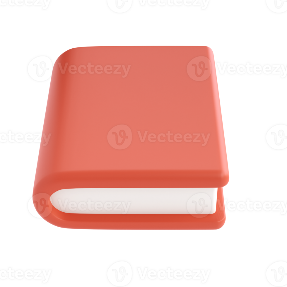 3d red cute empty notepad book stationery for school isolated transparent png. Simple render illustration. Design element for posters, banners, calendar png