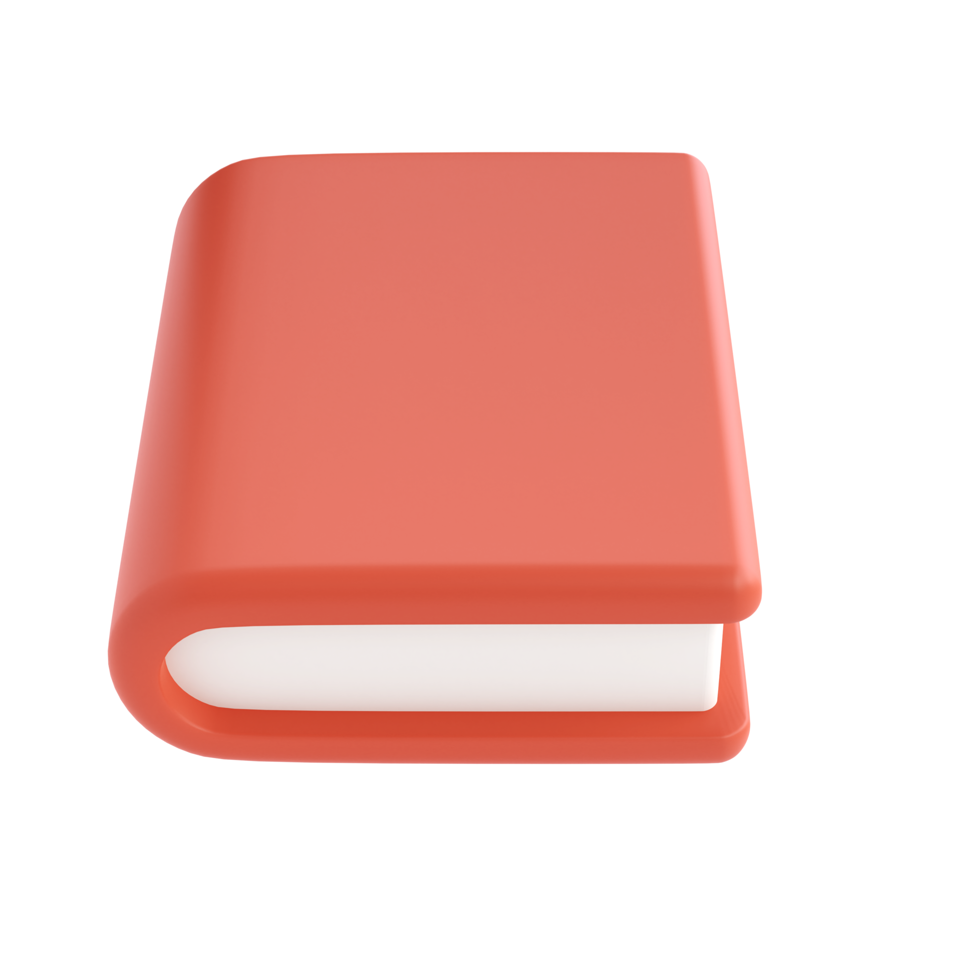 3d red cute empty notepad book stationery for school isolated