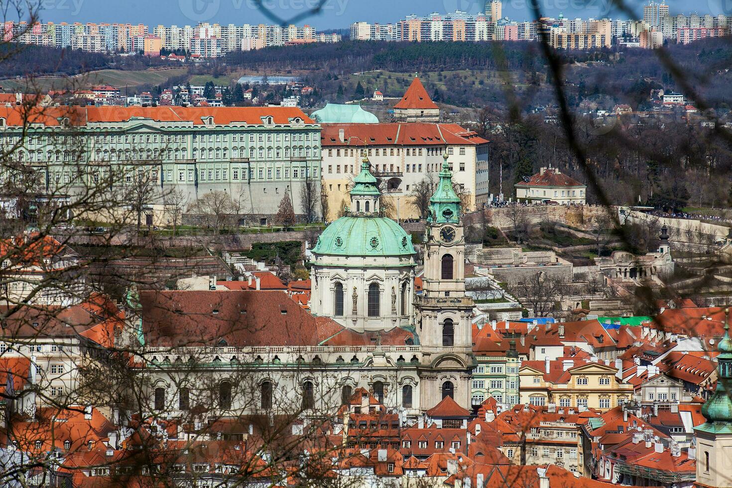 Saint Nicholas Church and Praga city seen from the Petrin Hill photo