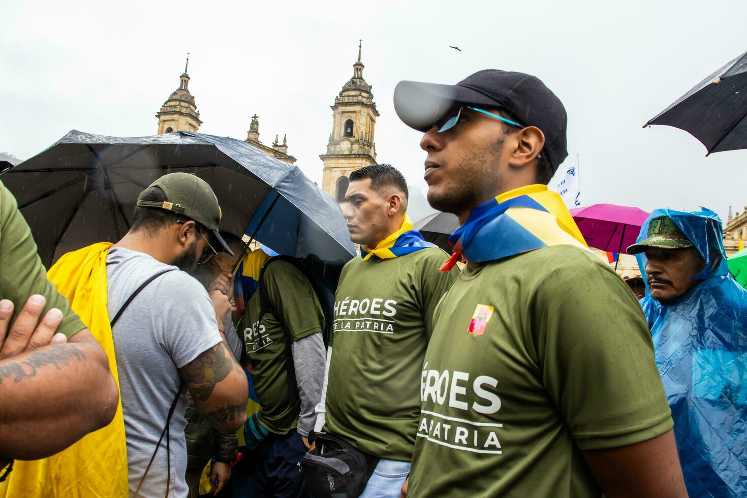 BOGOTA, COLOMBIA, 19 JULY 2023. Peaceful protest of the members of the active reserve of the military and police forces in Bogota Colombia against the government of Gustavo Petro photo