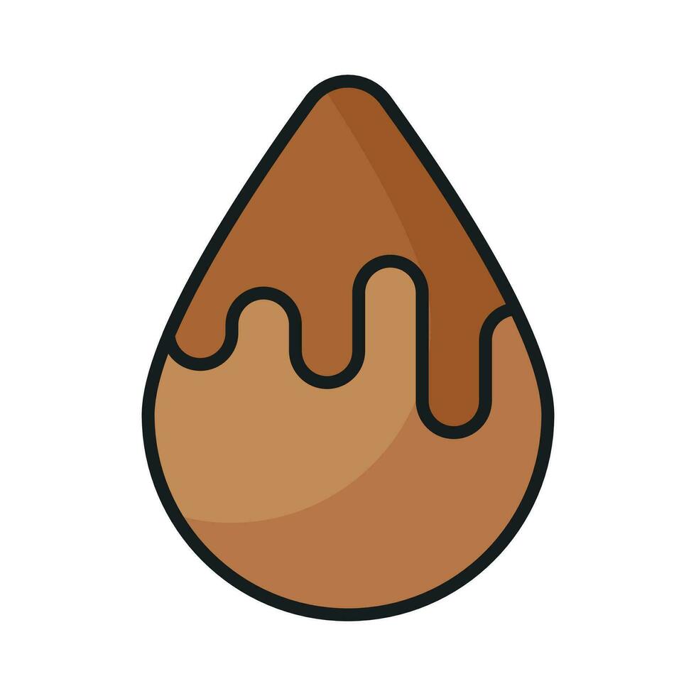 Liquid chocolate drop vector design, Sweet cocoa dessert droplet, Confectionery design element