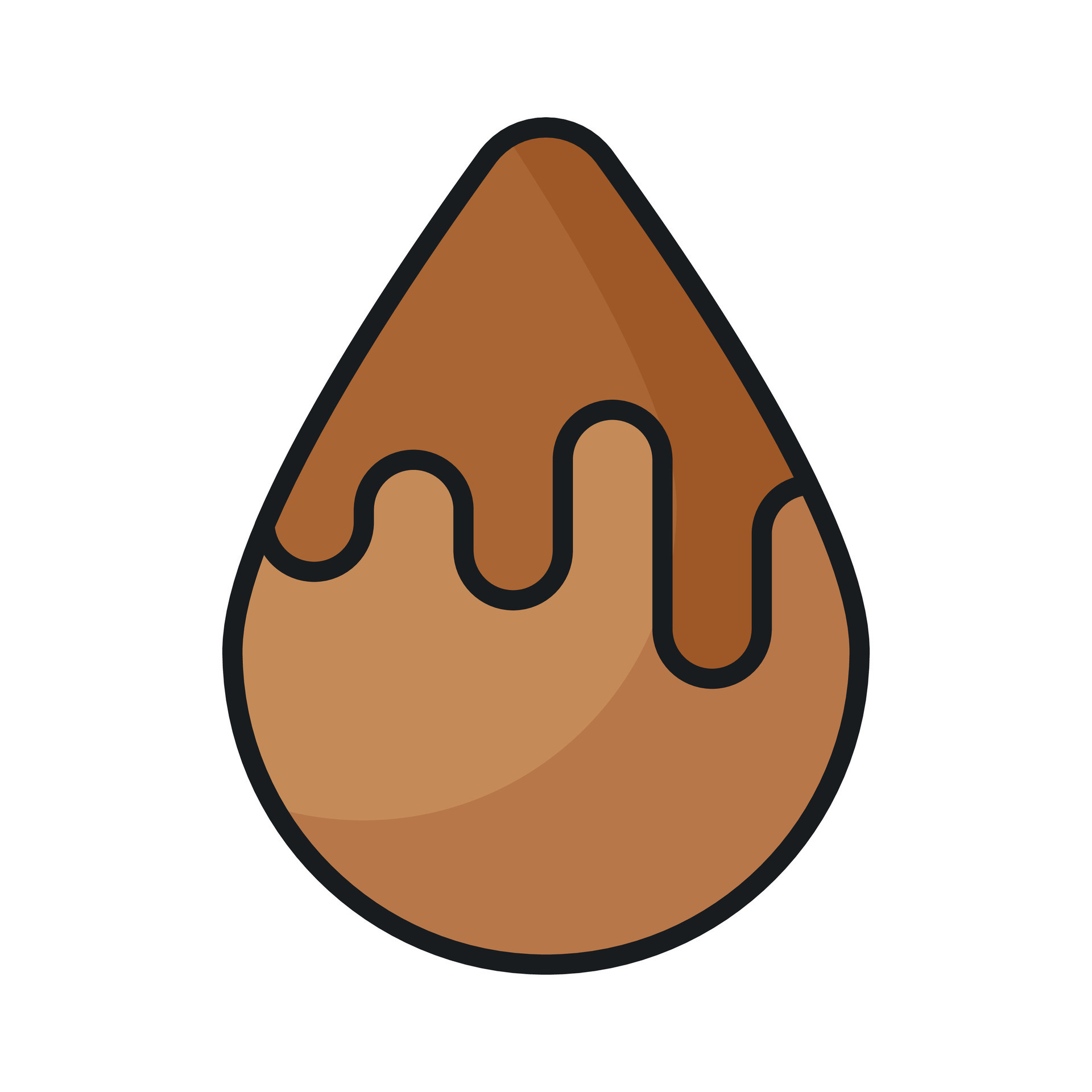 Liquid chocolate drop vector design, Sweet cocoa dessert droplet