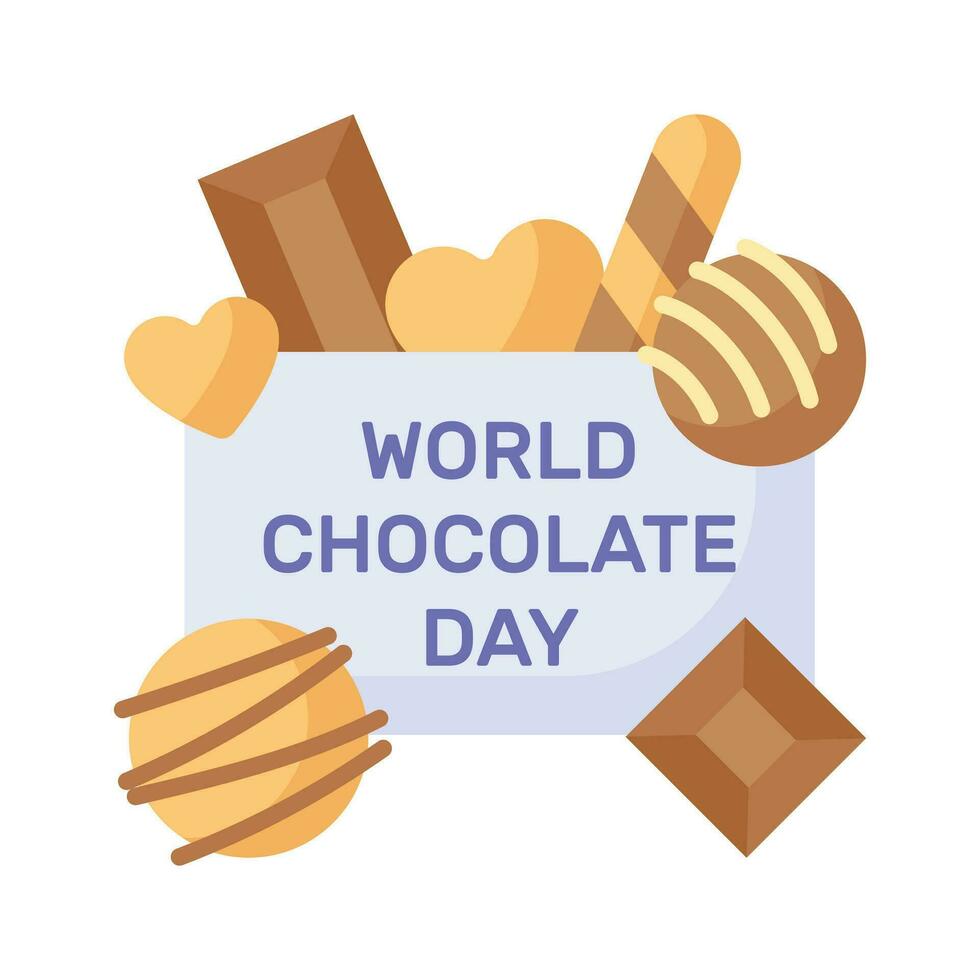 World chocolate day vector design in modern design style, premium icon