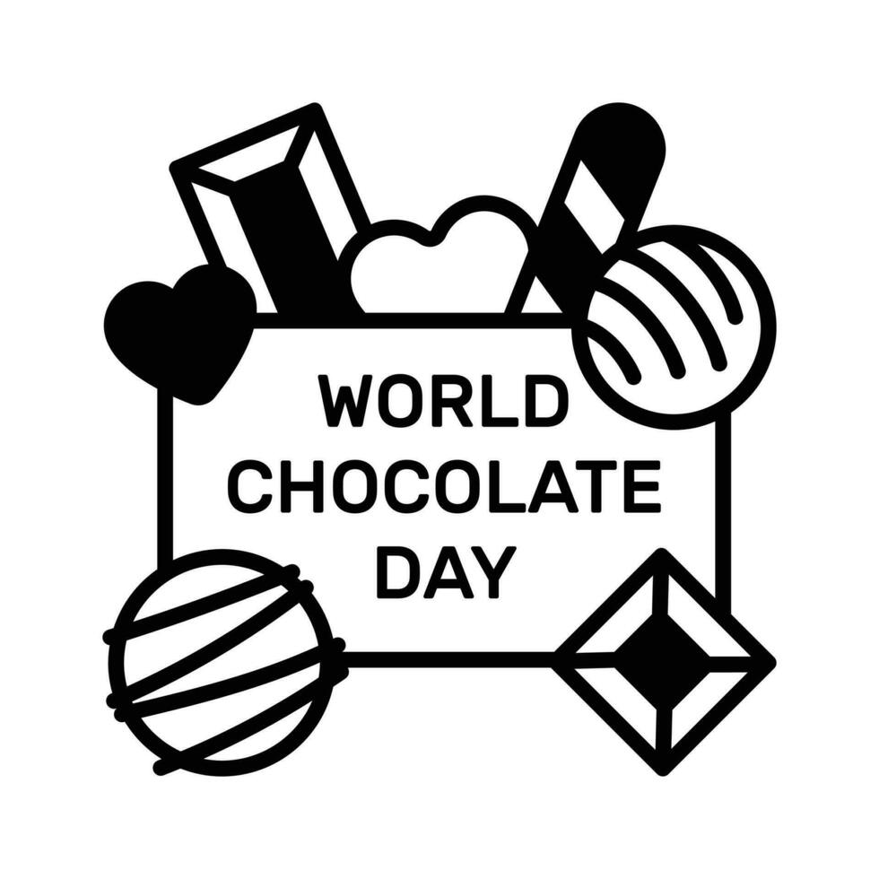 mundo chocolate día vector diseño en moderno diseño estilo, prima icono