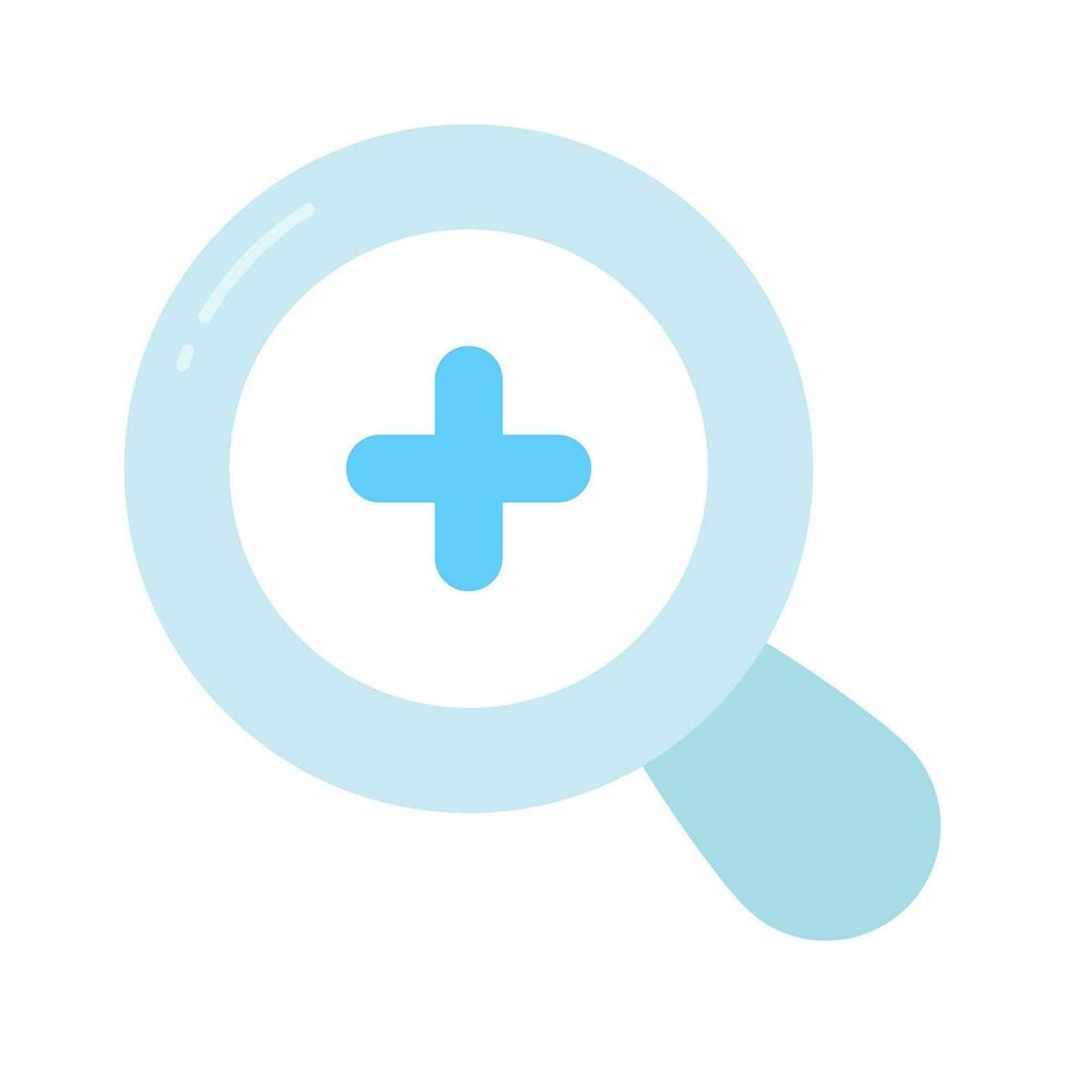 Plus sign inside the magnifier concept icon of zoom in, premium vector