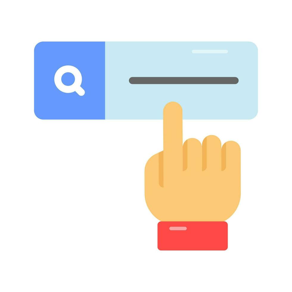 hand with search bar, vector design of search engine optimization