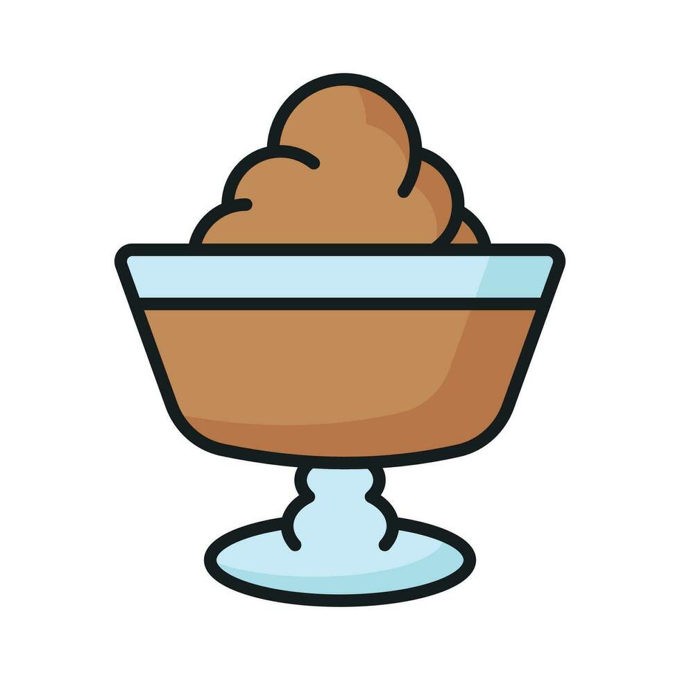 Get hold on this beautifully designed icon of chocolate pudding in modern style vector