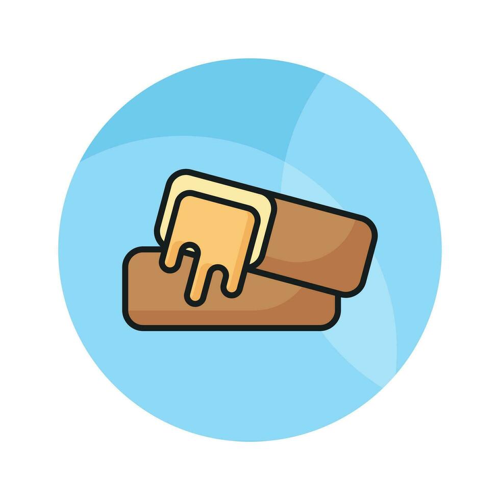 Chocolate bar filled with caramel, an icon of caramel chocolate in editable style vector