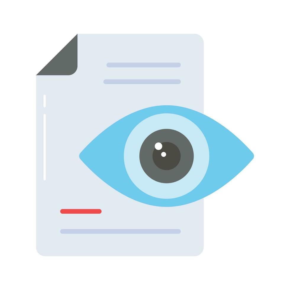 An eye with document showing concept icon of document monitoring in trendy style vector
