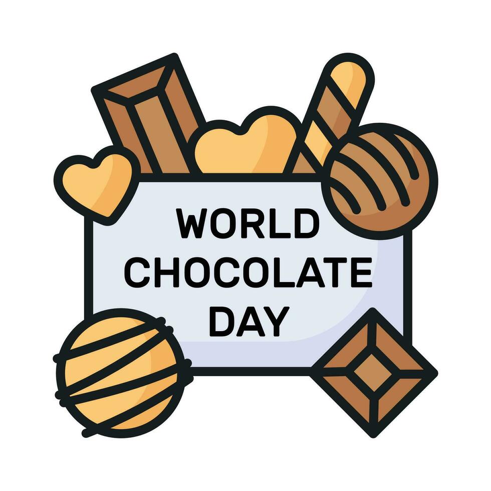 World chocolate day vector design in modern design style, premium icon
